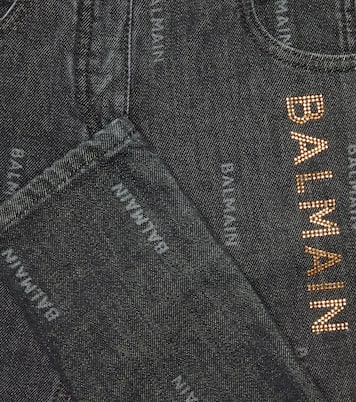 Logo embellished jeans | Balmain Kids