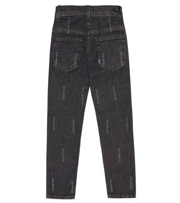 Logo embellished jeans | Balmain Kids