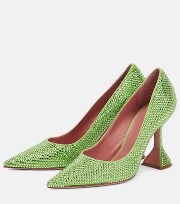 Pumps Ami aus Leder mit Kristallen | Amina Muaddi