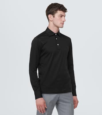 Cotton poplin polo top | Kiton