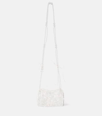 Bow-detailed beaded shoulder bag  | Susan Fang