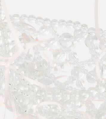 Bow-detailed beaded shoulder bag  | Susan Fang