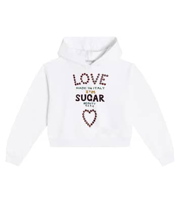 Embellished cotton hoodie | Dolce&Gabbana Kids