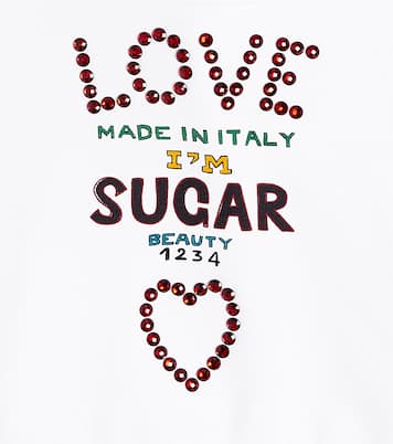 Embellished cotton hoodie | Dolce&Gabbana Kids