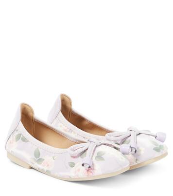 Floral faux leather ballet flats | Monnalisa