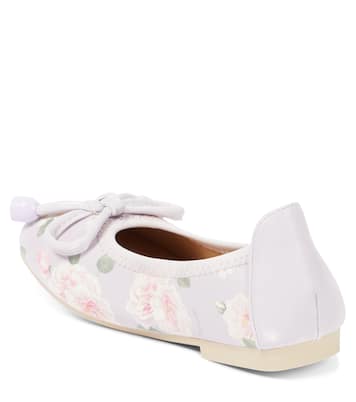Floral faux leather ballet flats | Monnalisa