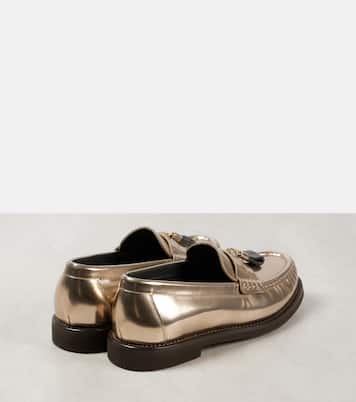 Metallic leather penny loafers  | Brunello Cucinelli