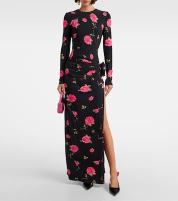 Floral-appliqué leather slingback pumps | Magda Butrym