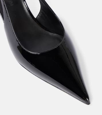 Floral-appliqué leather slingback pumps | Magda Butrym