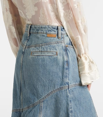 Illustration denim midi skirt | Zimmermann
