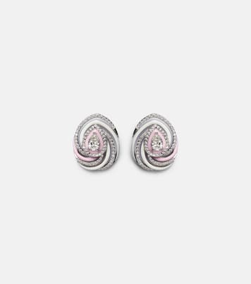 Boucles d'oreilles Oceane en or blanc 18 ct, émail et diamants | Kamyen