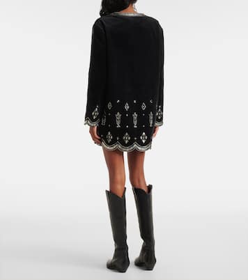 Verziertes Minikleid Helene aus Baumwollsamt | Isabel Marant