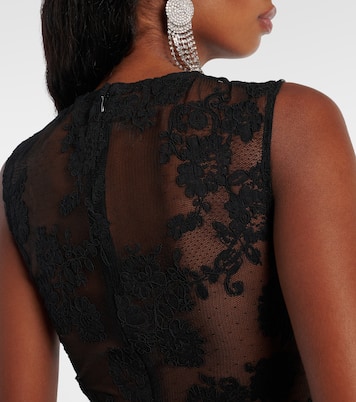 Maxikleid aus Taft mit Spitze | Self-Portrait