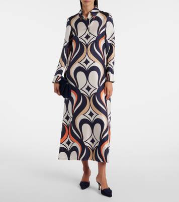 Chemise Swing printed silk shirt dress | La DoubleJ