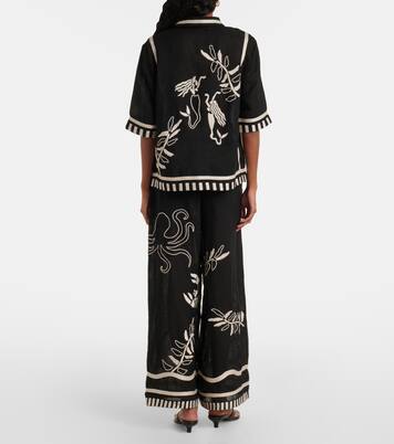 Besticktes Hemd Crab aus Leinen | Eres