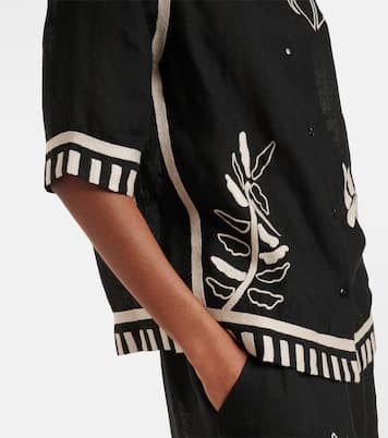 Besticktes Hemd Crab aus Leinen | Eres