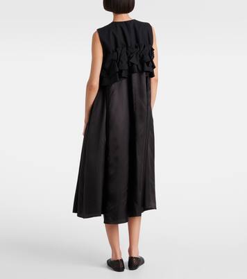 Robe midi en laine | Noir Kei Ninomiya