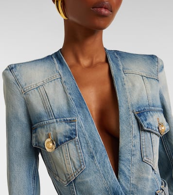 Belted cotton denim jacket | Balmain