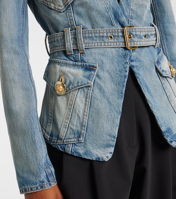 Belted cotton denim jacket | Balmain