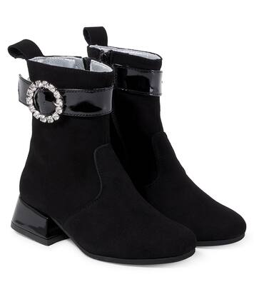 Embellished suede ankle boots | Monnalisa