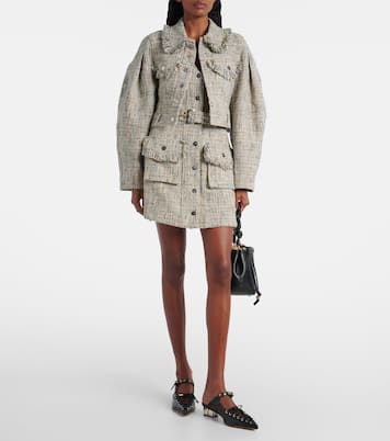 Belted tweed minidress | Ganni