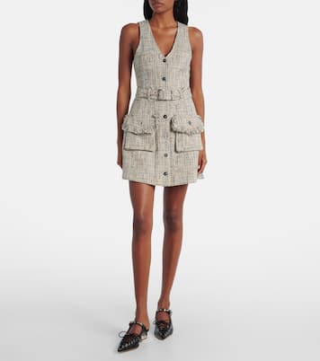 Belted tweed minidress | Ganni