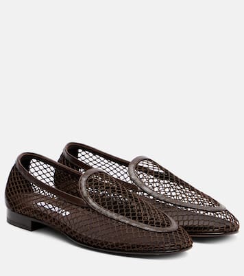 Saint Germain leather-trimmed moccasins  | Aquazzura