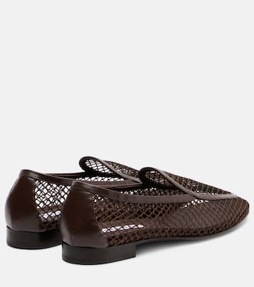 Saint Germain leather-trimmed moccasins  | Aquazzura