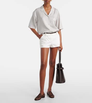 Saint Germain leather-trimmed moccasins  | Aquazzura