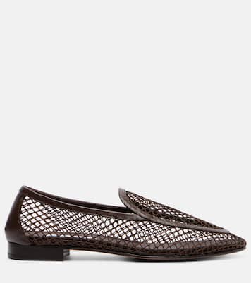 Saint Germain leather-trimmed moccasins  | Aquazzura