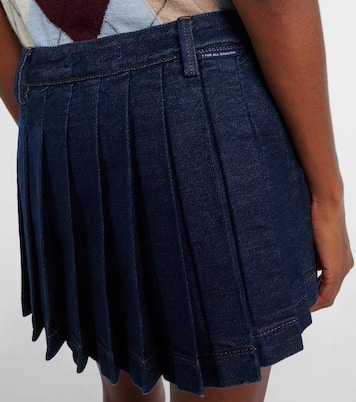 Pleated low-rise denim miniskirt  | 7 For All Mankind