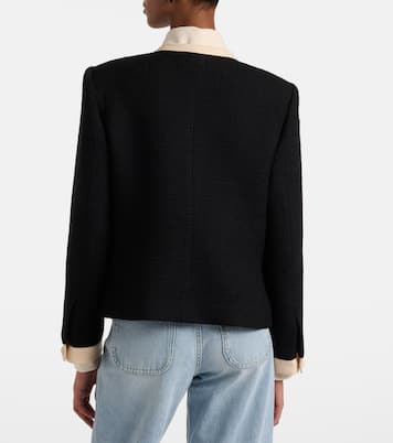 Bow-detail wool-blend tweed jacket | Valentino