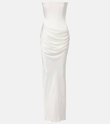 Bridal draped crêpe satin corset gown | Alex Perry