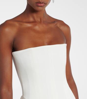 Bridal draped crêpe satin corset gown | Alex Perry