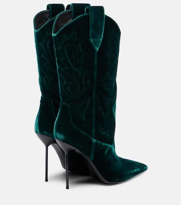 Lidia 105 velvet mid-calf boots | Paris Texas