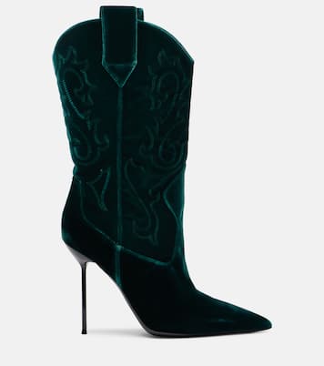 Lidia 105 velvet mid-calf boots | Paris Texas