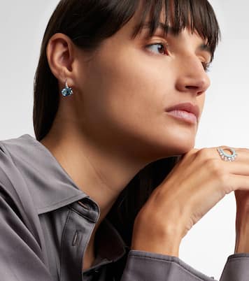 Boucles d’oreilles en or blanc 18 ct, diamants et topazes | Shay Jewelry