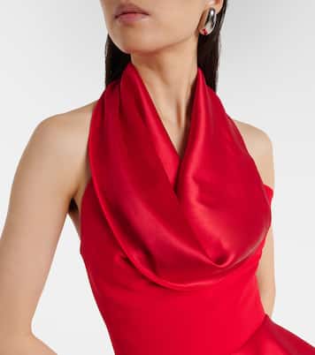 Provocateur halterneck peplum satin gown | Maticevski