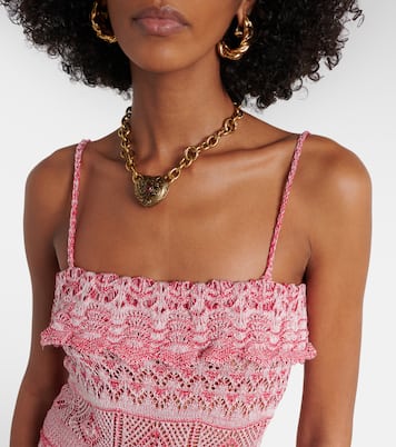 Abito corto in crochet di cotone con volant | Etro