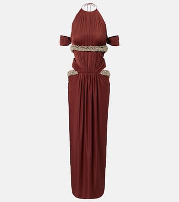 Crystal-embellished cutout halterneck gown | The New Arrivals Ilkyaz Ozel