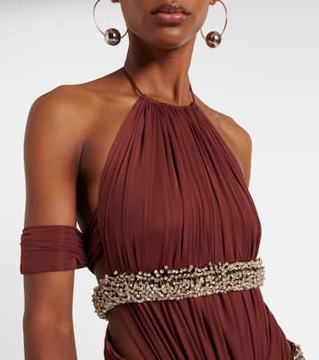 Crystal-embellished cutout halterneck gown | The New Arrivals Ilkyaz Ozel