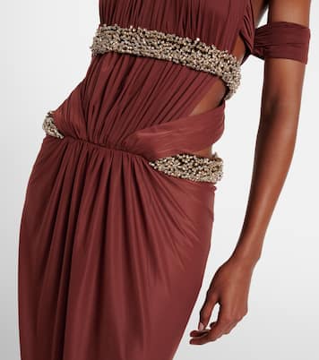 Crystal-embellished cutout halterneck gown | The New Arrivals Ilkyaz Ozel