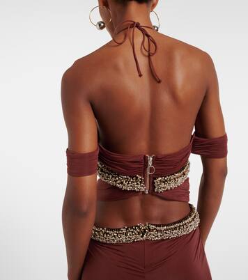 Crystal-embellished cutout halterneck gown | The New Arrivals Ilkyaz Ozel