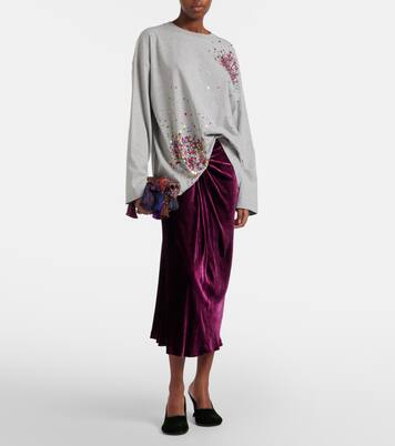 Embellished cotton jersey T-shirt | Dries Van Noten