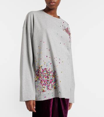 Embellished cotton jersey T-shirt | Dries Van Noten