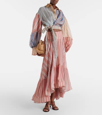 Rebellion striped linen and silk blouse | Zimmermann