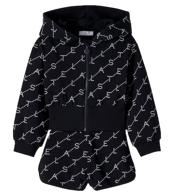 Logo cotton fleece hoodie and shorts set | Stella McCartney Kids