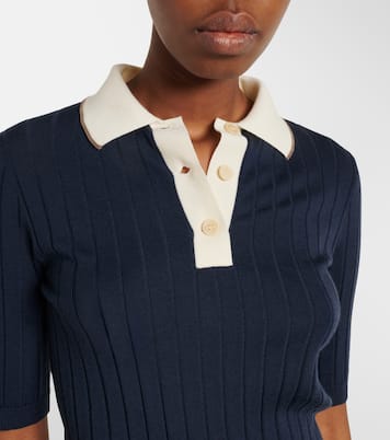 Embellished wool and cashmere polo sweater | Brunello Cucinelli