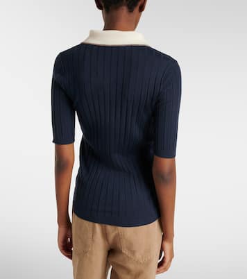 Embellished wool and cashmere polo sweater | Brunello Cucinelli