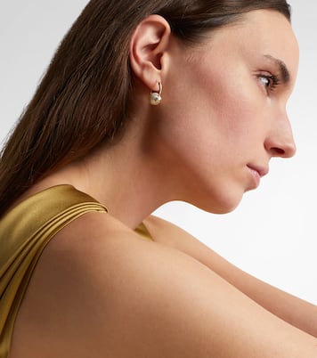 Ohrringe aus 14kt Gelbgold (585/1000) mit Diamanten und Süßwasserperlen | Sydney Evan